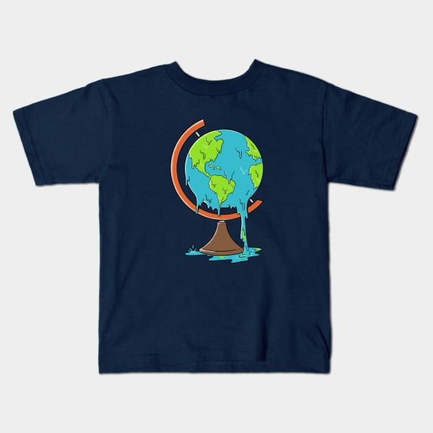 Melted Planet Kids T-Shirt by coffeeman